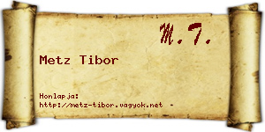 Metz Tibor névjegykártya